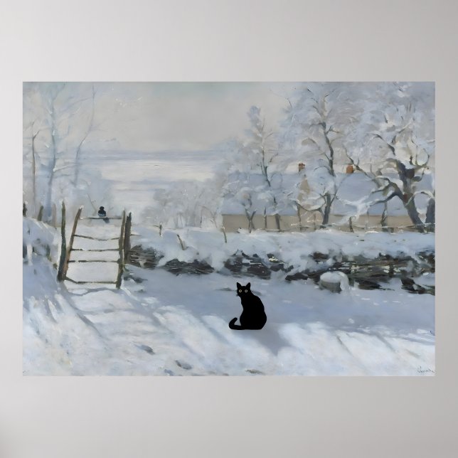 Cat Print Monet Sunset On The Seine Funny (Front)