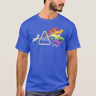 Cat Prism Rainbow Light Funny Physics Science T-Shirt