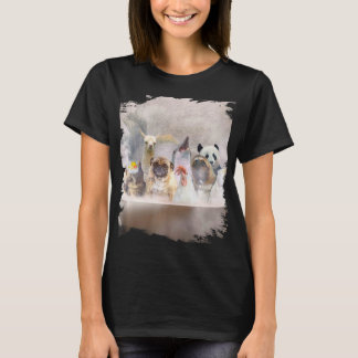 Cat Pug Dog Chicken Sloth Llama Panda Dolphin Bath T-Shirt