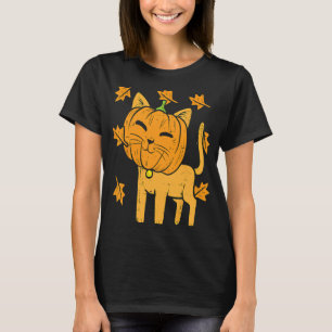 Cat Pumpkin Cute Halloween Fall Autumn Thanksgivin T-Shirt