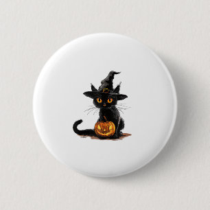 Cat Pumpkin Halloween 2 Inch Round Button