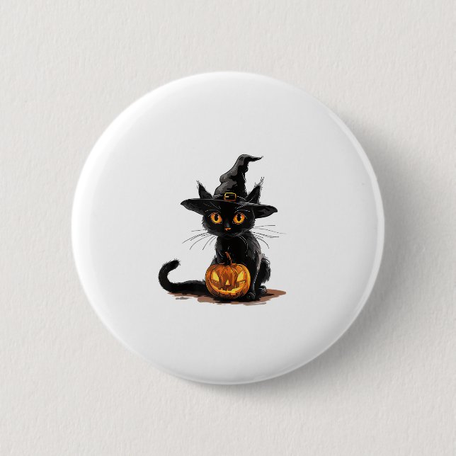 Cat Pumpkin Halloween  2 Inch Round Button (Front)