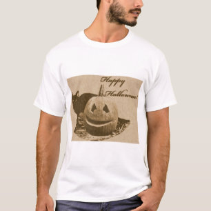 Cat & Pumpkin Happy Halloween T-Shirt