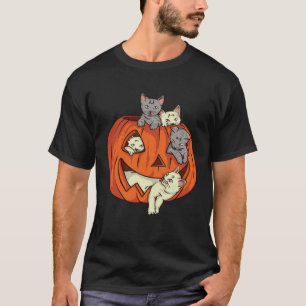 Cat Pumpkin Jack O Lantern Cat Halloween Costume B T-Shirt
