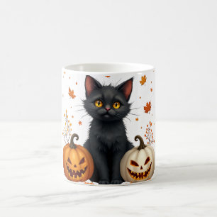cat pumpkin magic mug