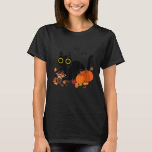 Cat Pumpkins Fall Thanksgiving Halloween Costume   T-Shirt