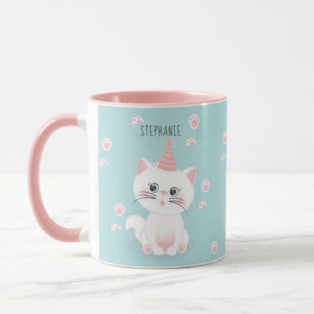 Cat Purr-fect Day Birthday Mug (Left)