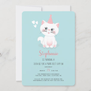 Cat Purr-fect Jour Anniversaire Invitation