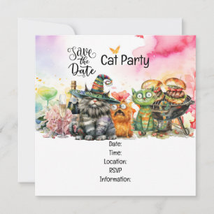 Cat  Purr-fectly Quirky Cat Party Save The Date