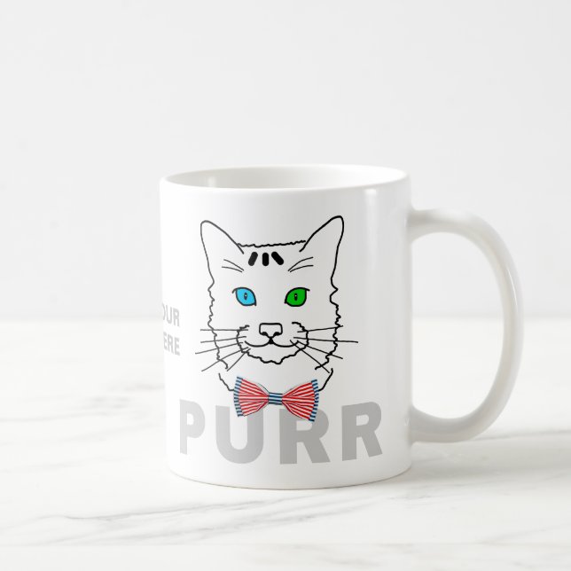 Cat Purr funny customizable Coffee Mug (Right)