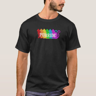 Cat Purride Rainbow Awareness Man Woman T-Shirt