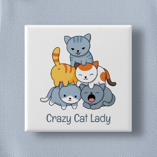 Cat Pyramid - Group of Cats 2 Inch Square Button