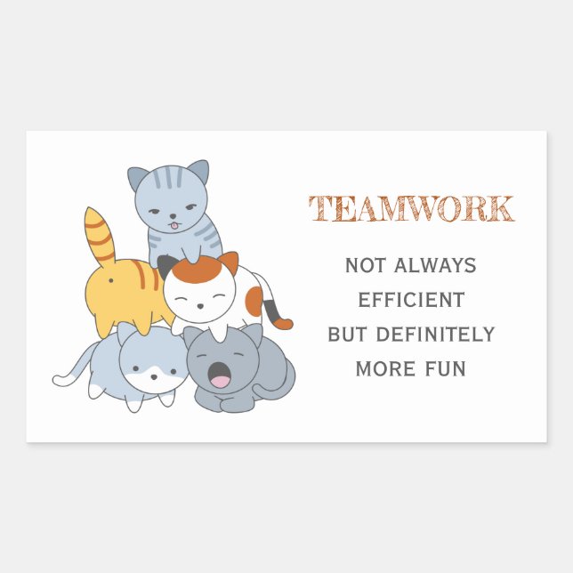 Cat Pyramid - Group of Cats, Teamwork Quote Sticker (Front)