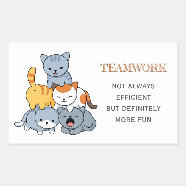 Cat Pyramid - Group of Cats, Teamwork Quote Sticker (Front)