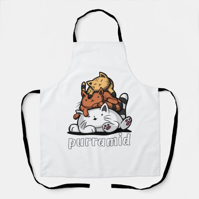 Cat Pyramid Purramid Cute Kittens Apron (Front)