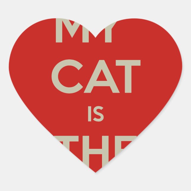 Cat Qoute Heart Sticker (Front)