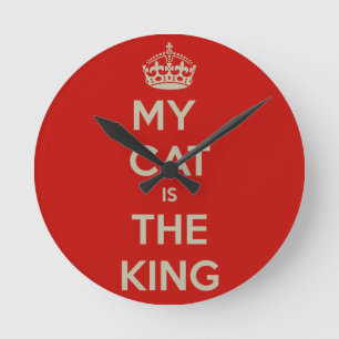 Cat Qoute Round Clock