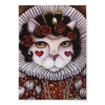 Cat Queen of Hearts Alice Wonderland Royalty Art