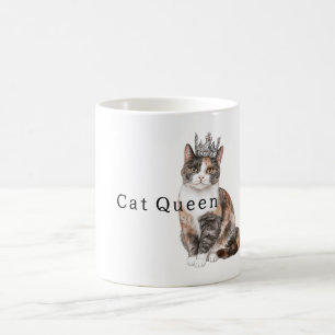 Cat Queen with Crown Coffee Mug