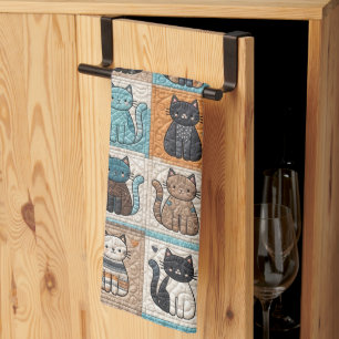 Cat Quilt Design Kitchen Towel