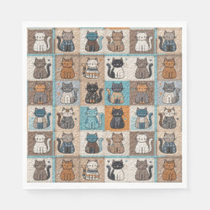 Cat Quilt Design Napkin