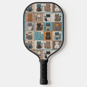 Cat Quilt Design Pickleball Paddle