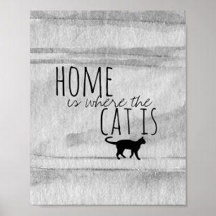 cat quote poster watercolor design