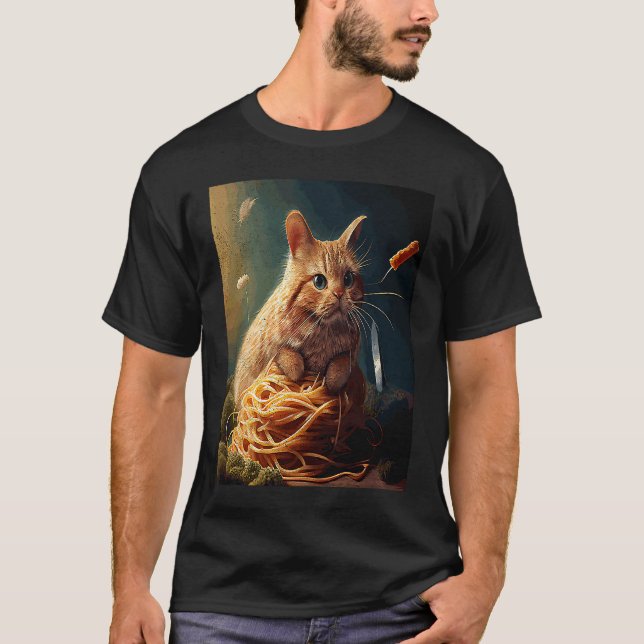 Cat Rabbit Spaghetti T-Shirt (Front)