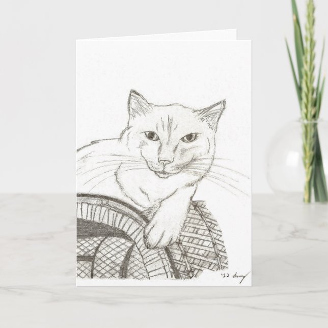 Cat Ragdoll Portrait Greeting Card (Front)