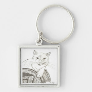 Cat Ragdoll Portrait Keychain