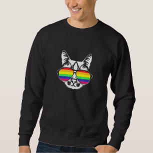 Cat Rainbow Glasses Sunglasses Outfit Trans Girl P Sweatshirt