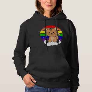 Cat Rainbow Glitter Kawaii Cats Colorful Hoodie