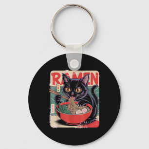 Cat Ramen Anime Design For Women Men Kids Adults F Keychain