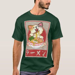 Cat Ramen Bowl Anime Japanese Noodles Kawaii Neko T-Shirt