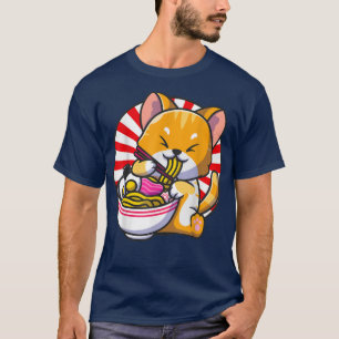 Cat Ramen Bowl Anime Japanese Noodles Kawaii Neko T-Shirt