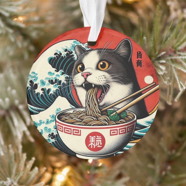 Cat Ramen Japanese Art Vintage Style (Arbre)