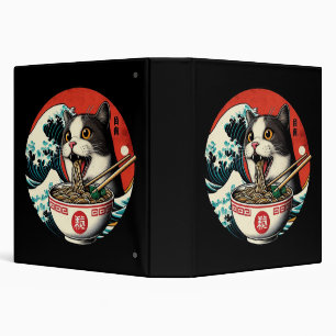 Cat Ramen Japanese Art Vintage Style Binder