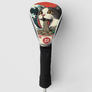 Cat Ramen Japanese Art Vintage Style Golf Head Cover