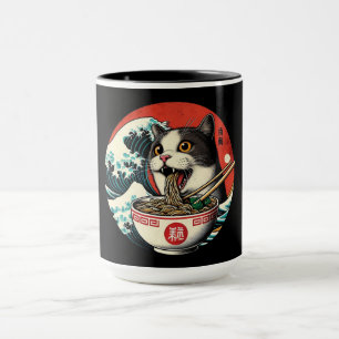 Cat Ramen Japanese Art Vintage Style Mug