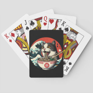 Cat Ramen Japanese Art Vintage Style Playing Cards