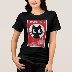 Cat Ramen Japanese Funny Graphic Kawaii Anime Gift Tri-Blend Shirt