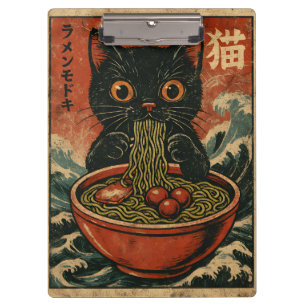 Cat Ramen Japanese Funny Graphic Kawaii Cat Anime Clipboard