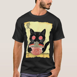Cat Ramen Japanese Funny Graphic Tees Kawaii Anime