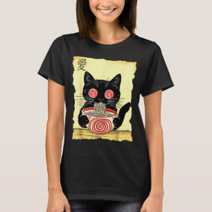 Cat Ramen Japanese Funny Graphic Tees Kawaii Anime
