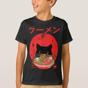 Cat Ramen Japanese Funny Graphic Tees Kawaii Cat A