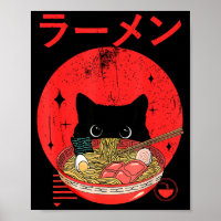 Cat Ramen Japanese Funny Graphic Tees Kawaii Cat A