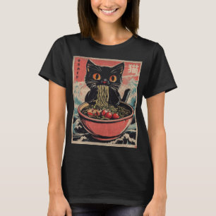 Cat Ramen Japanese Funny Kawaii Cat Graphic Gifts  T-Shirt