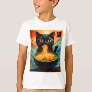 Cat Ramen Japanese Kawaii Cat Anime Cat Ramen T-Shirt