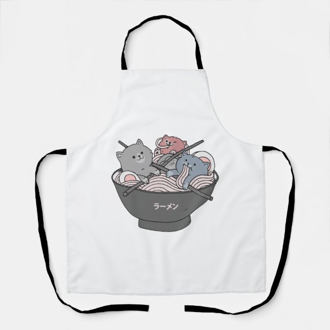 Cat Ramen Kawaii Apron (Front)