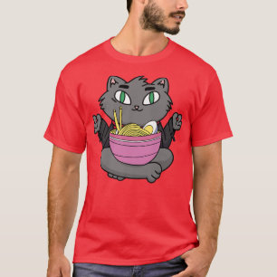 Cat Ramen Lover Anime Kitty Dad Mom Tonkatsu Spicy T-Shirt